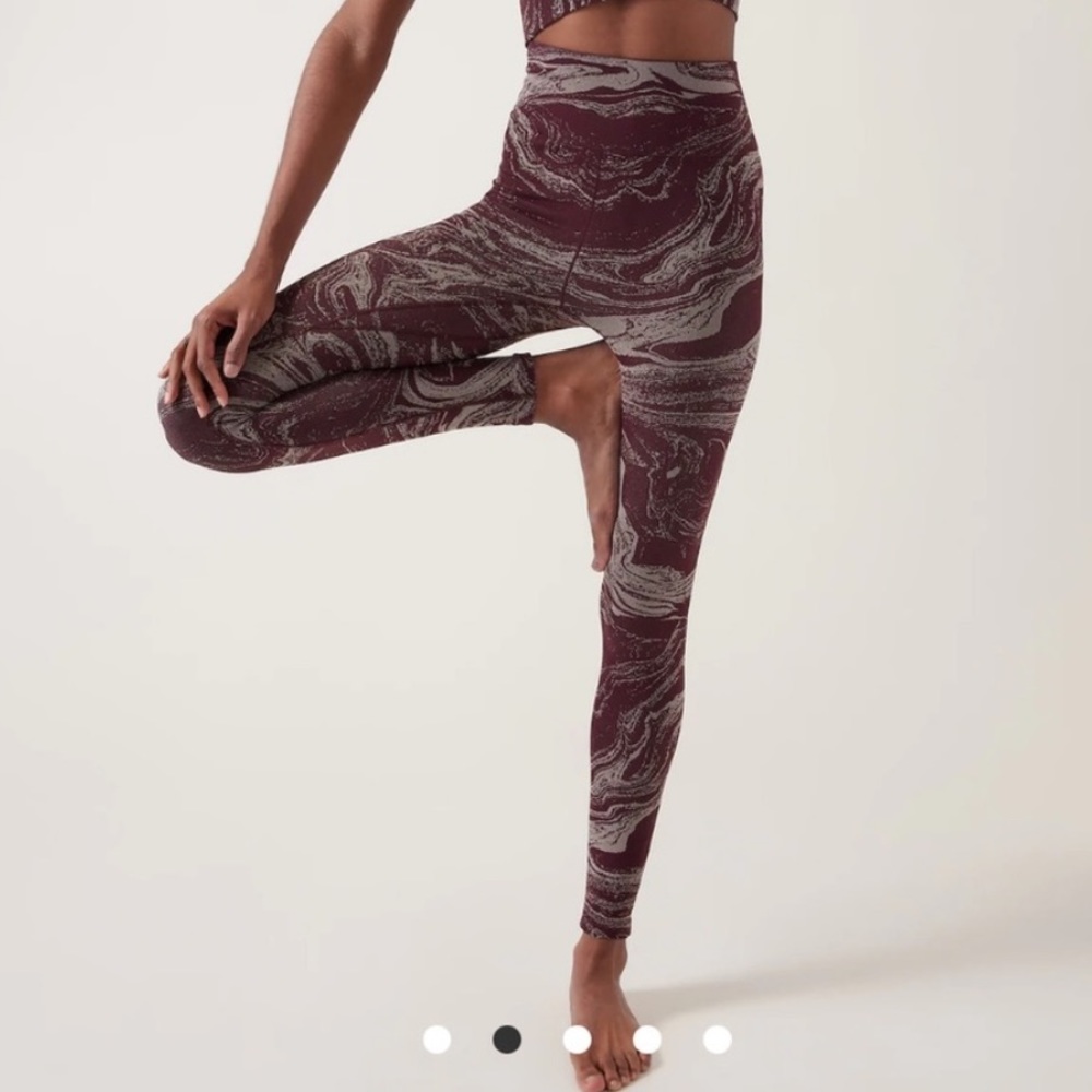 ATHLETA Aurora Shine Tight Spiced Cabernet Purple Grey Swirl Size XS - Picture 1 of 8